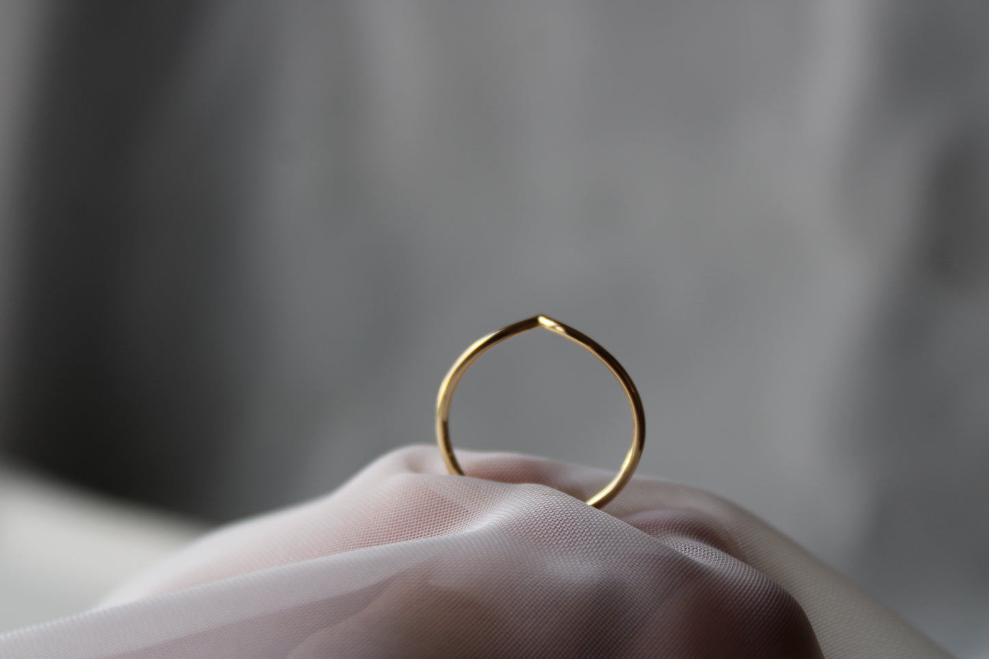 Dainty Chevron Ring - Gold Stacking Ring - Thin Ring - Open Ring - Triangle Ring - Thin Band - Simple Gold Ring Minimalist Jewelry