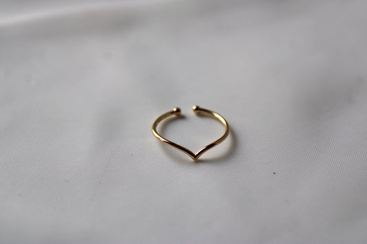 Dainty Chevron Ring - Gold Stacking Ring - Thin Ring - Open Ring - Triangle Ring - Thin Band - Simple Gold Ring Minimalist Jewelry