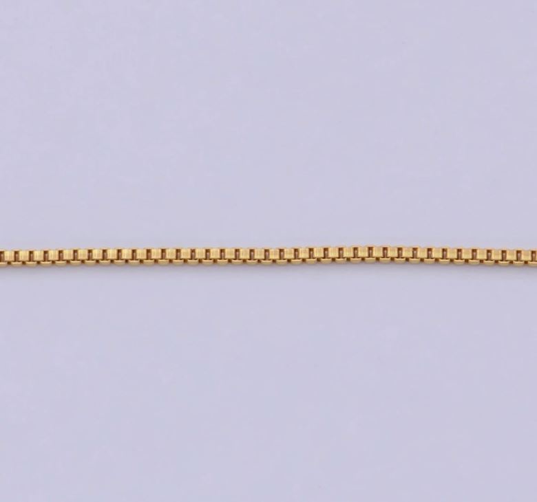 Chain Box Necklace, 24k Gold Filled Chain Box, Dainty Gold Filled Chain, Minimalist Necklace 16 Inch Chain