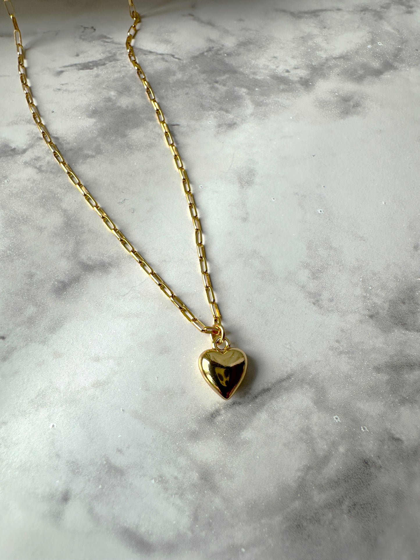 Puffy Heart Pendant Necklace