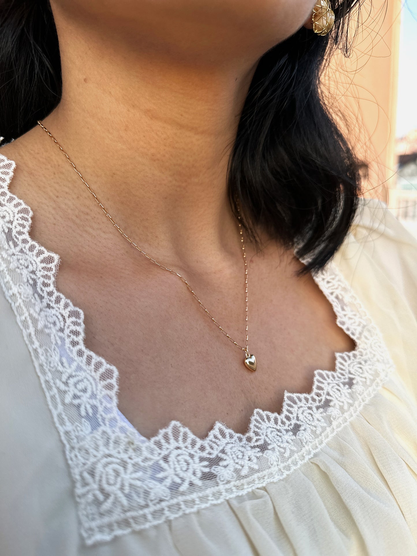 Puffy Heart Pendant Necklace