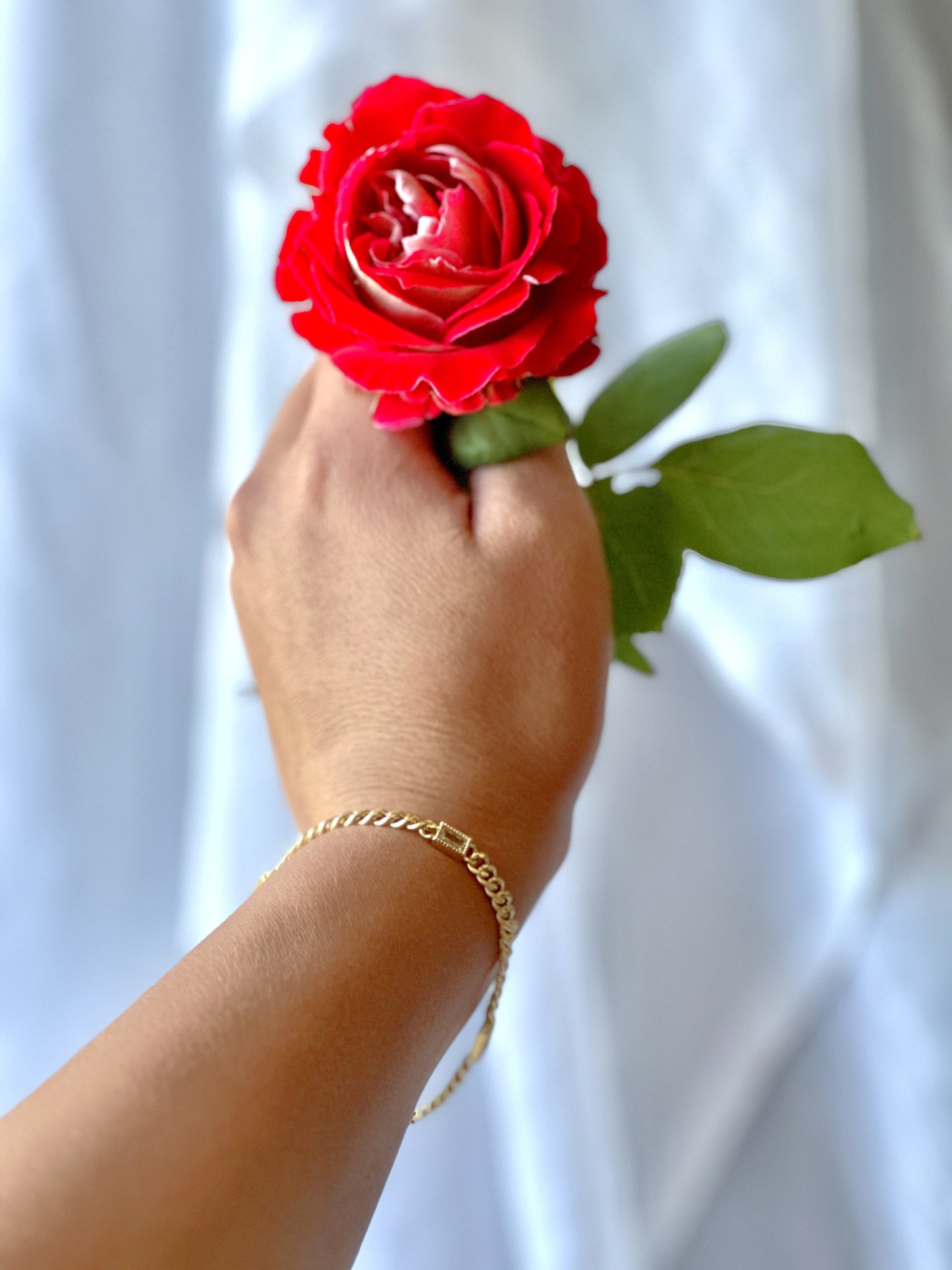 Clear Baguette Cz 3.8mm Curb Chain Bracelet 24k gold filled