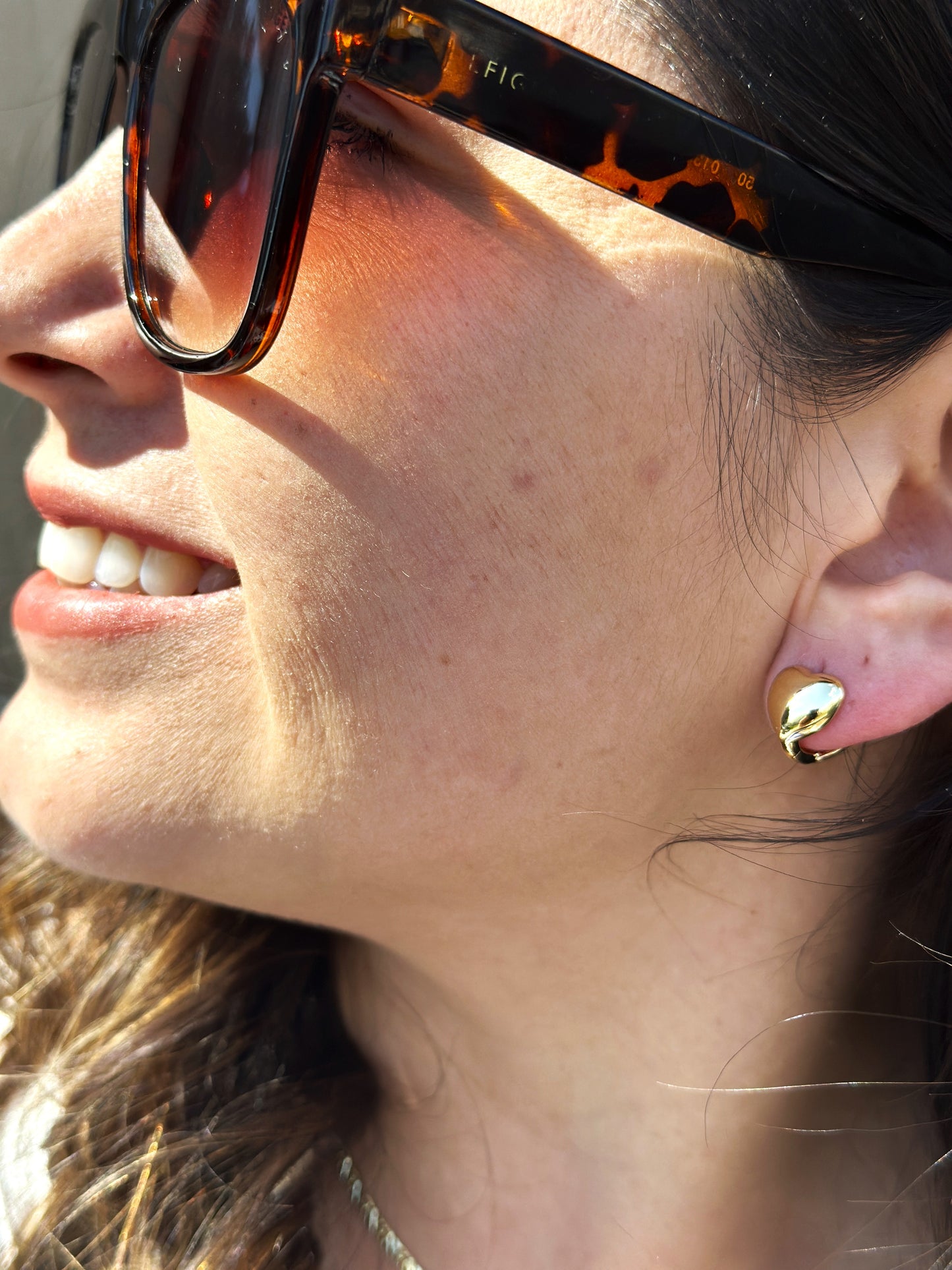 14k Gold Filled Dainty Huggie Heart Shaped Earring For Minimalist Jewelry