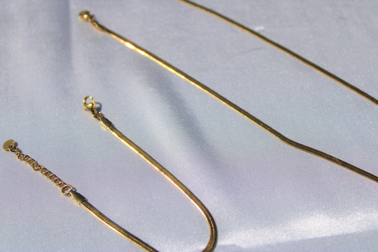 Herringbone Snake Chain Set Bracelet + Necklace