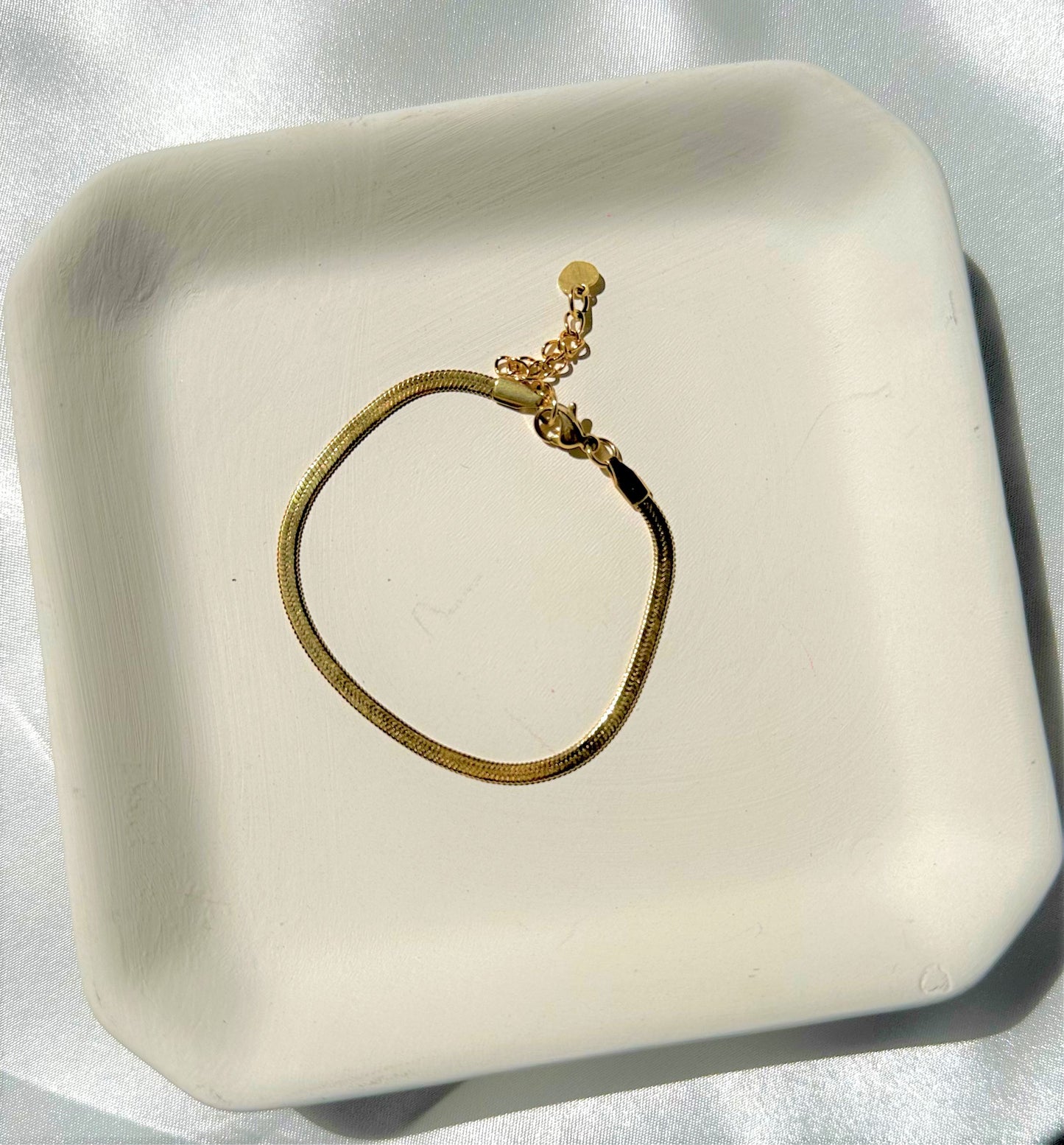 Gold Bracelet 18k Gold filled Herringbone Snake Chain