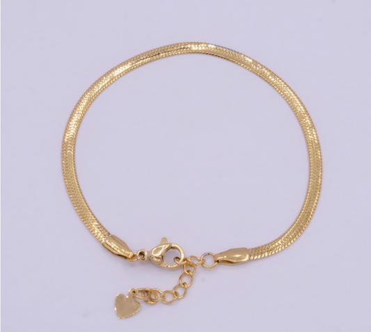 Gold Bracelet 18k Gold filled Herringbone Snake Chain