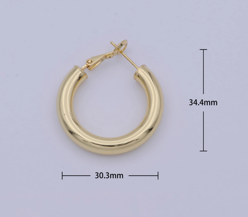 14k Gold Filled Huggie Hoop Earrings