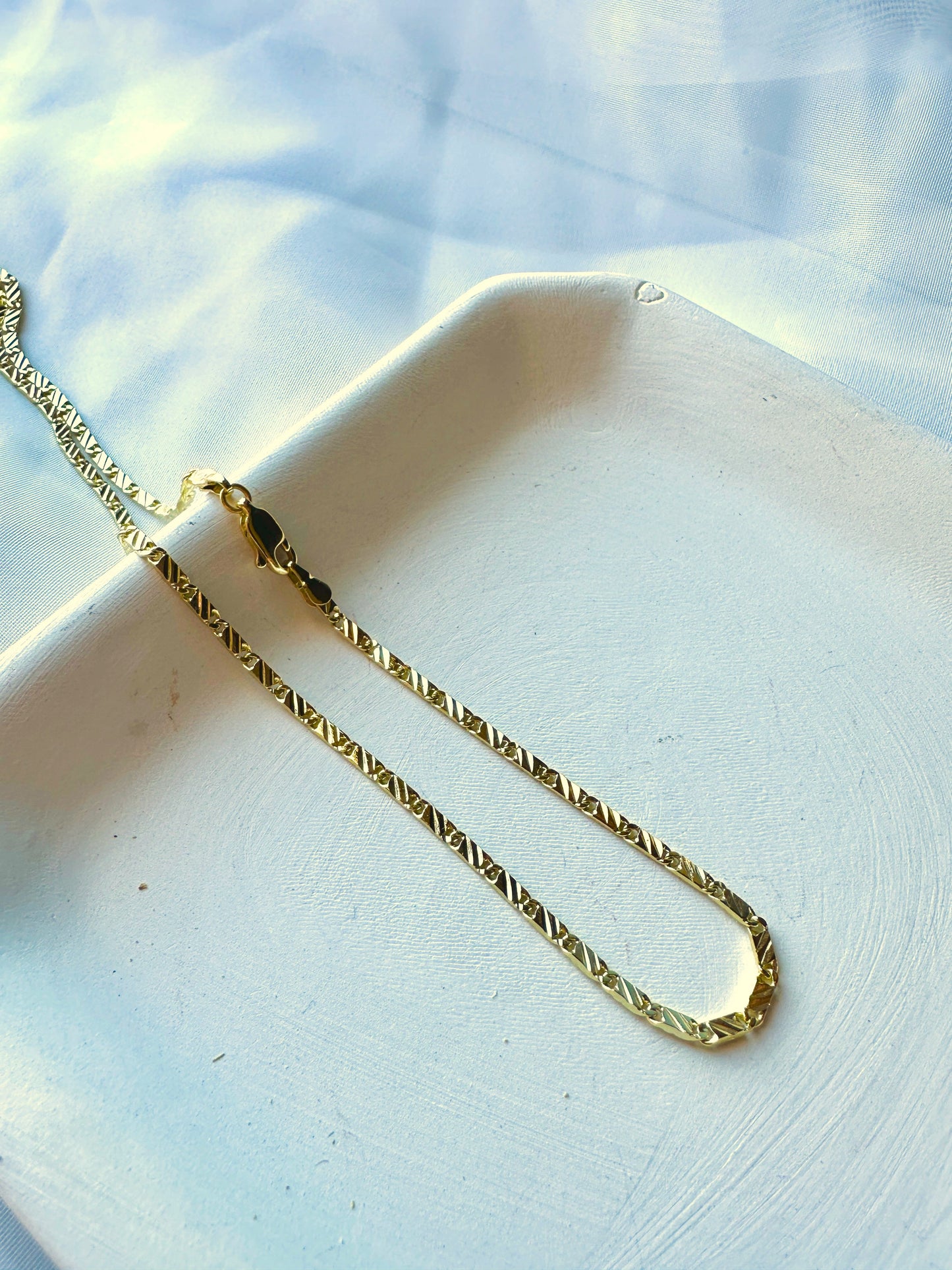 Scroll Chain Necklace 17"Dainty 14K Gold Filled