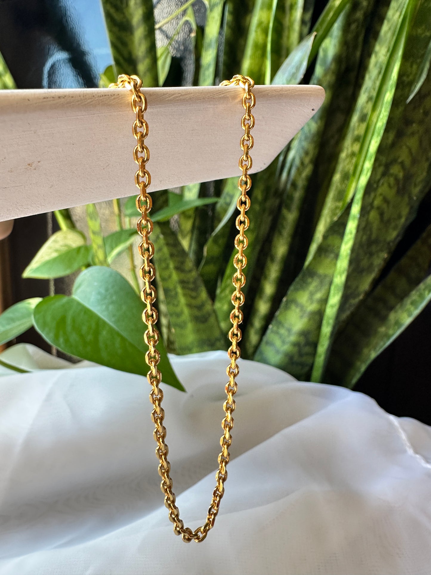 17.7'' 24K Gold Filled Thin Cable Necklace Chain, Layering Cable Chain Dainty Necklace, For Pendant Charm Necklace