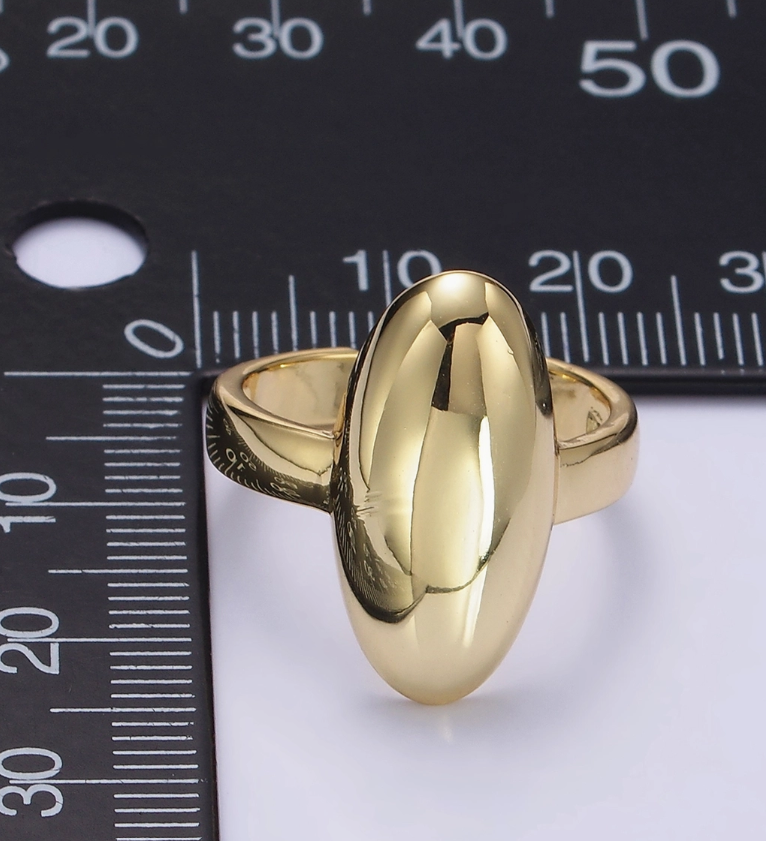 The Louise Gold Oval Ring Chunky Geometric Adjustable Ring