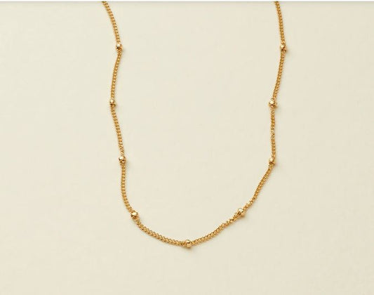 Gold Filled Ball Beads On Box Necklace Chain For Jewelry Necklace Making, Satellite Chain 14K 17.5 Inch