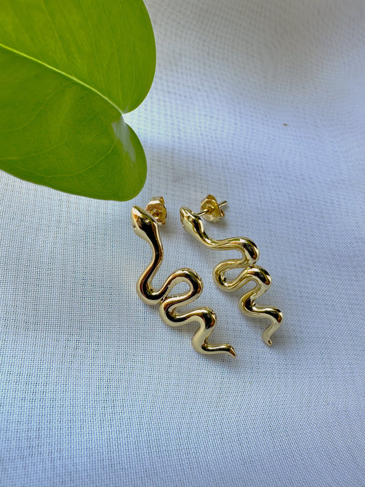 Gold Snake Earrings, Snake Stud Earrings, Dainty Earrings, Serpent Earrings, Delicate Studs, Gold Earrings, Minimalist Earring
