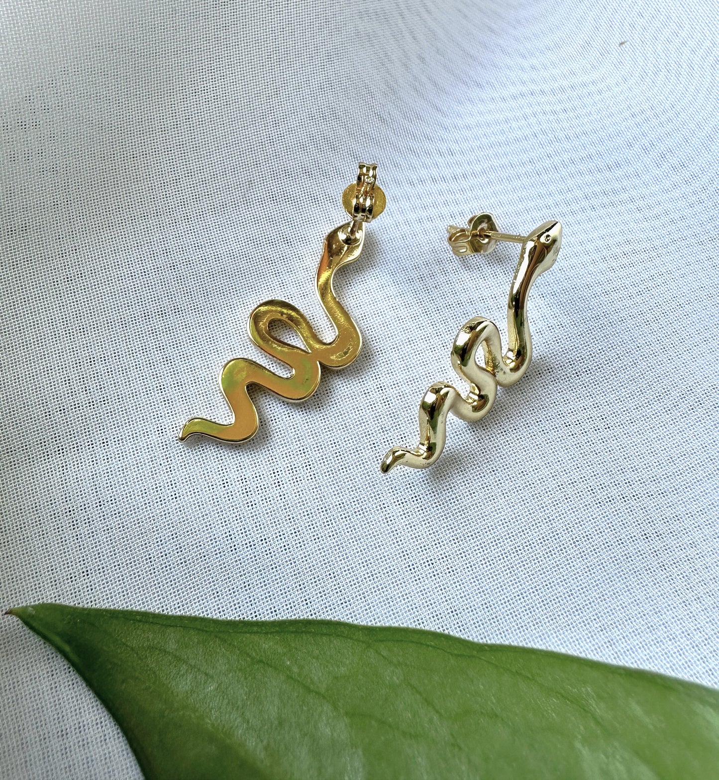 Gold Snake Earrings, Snake Stud Earrings, Dainty Earrings, Serpent Earrings, Delicate Studs, Gold Earrings, Minimalist Earring