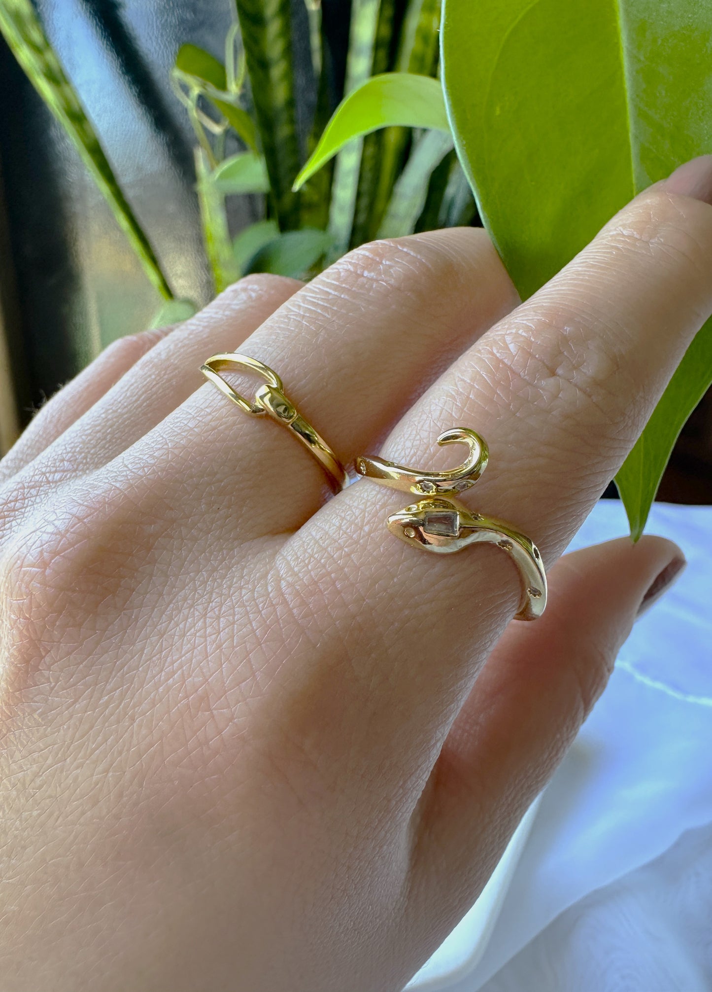 24K Gold Filled Serpent Ring, Adjustable Micro Pave Zirconia Cz Snake Ring, Dainty Curling Snake Jewelry
