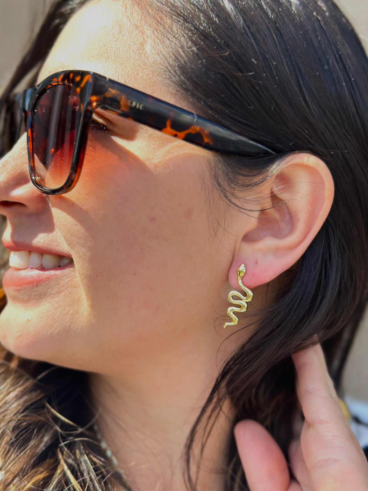 Gold Snake Earrings, Snake Stud Earrings, Dainty Earrings, Serpent Earrings, Delicate Studs, Gold Earrings, Minimalist Earring