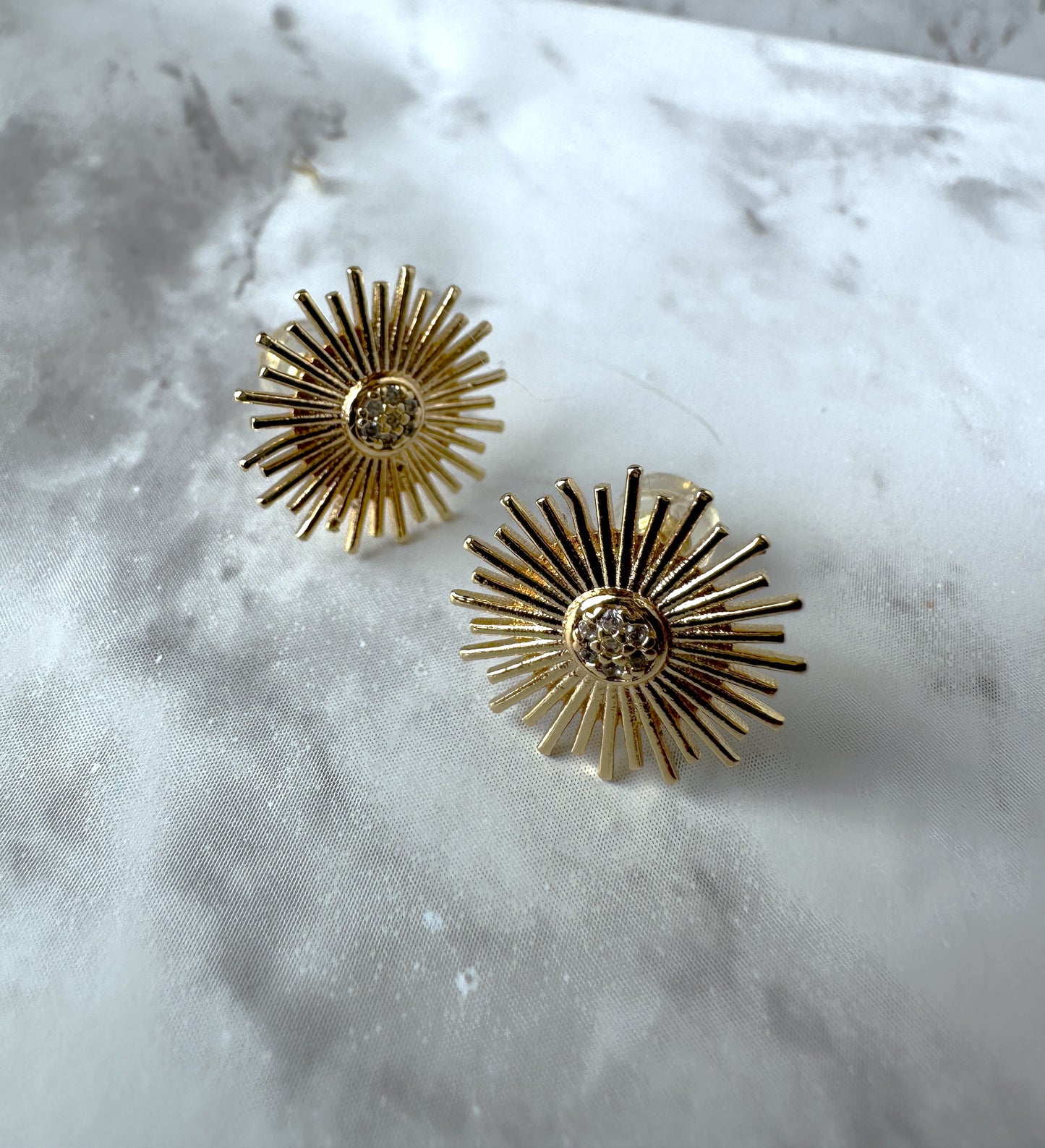 Dainty Sun Earrings Sunburst Stud Earrings 14k Gold Filled Sun Earrings- Gold Stud Earrings Cz Everday Earrings Small Earrings