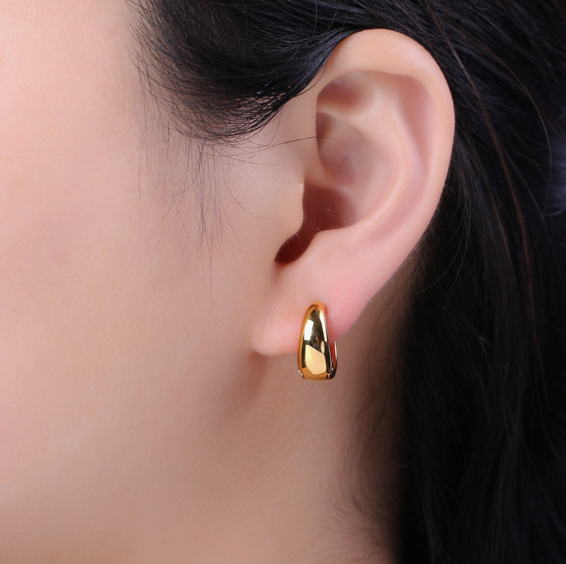 24K Gold Filled Dome Hoops