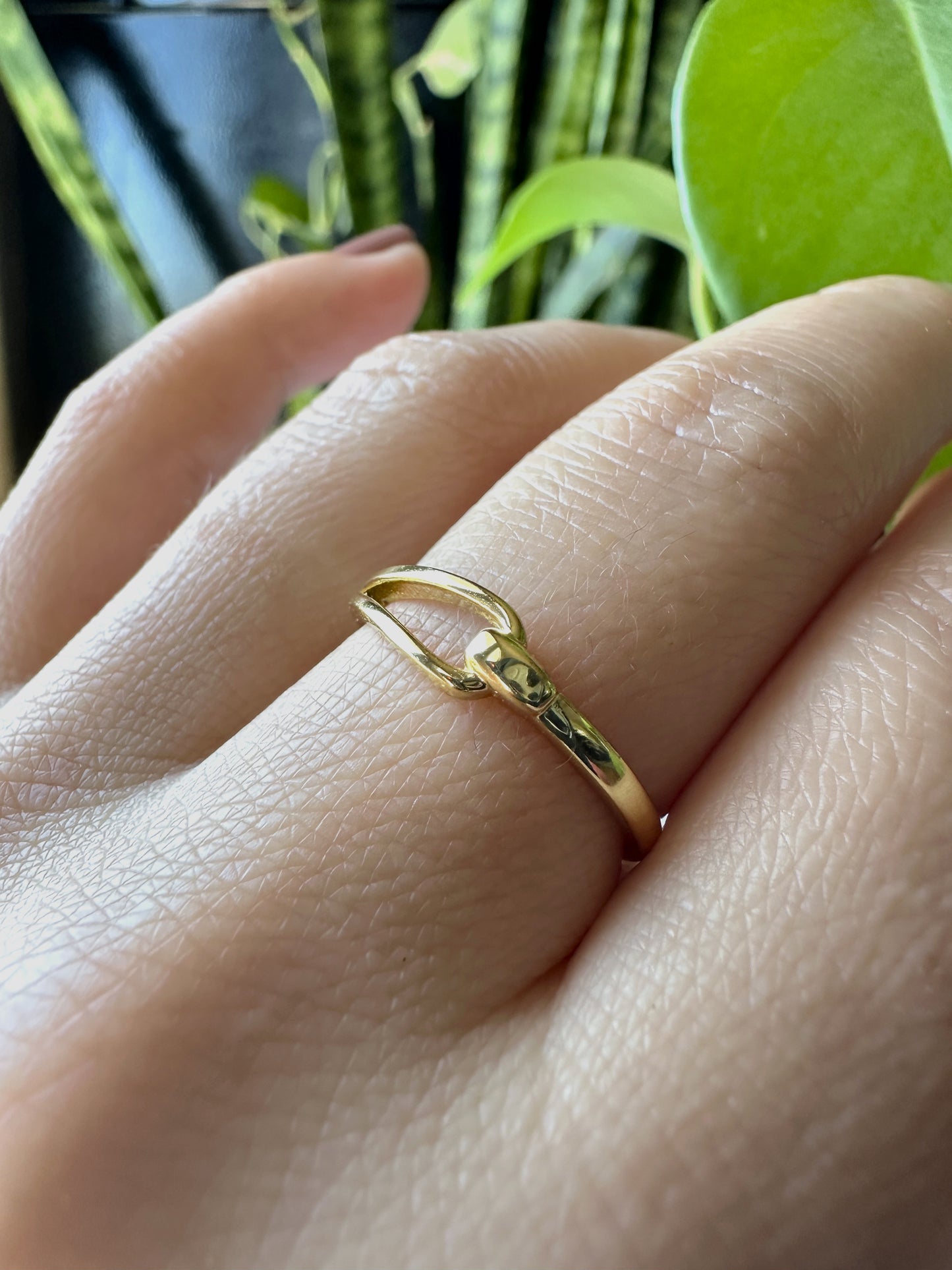 Hold Me Tight Gold Ring, Adjustable Gold Curb Ring