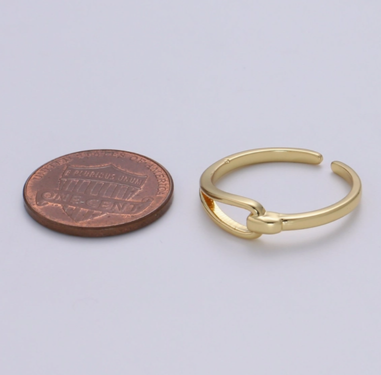 Hold Me Tight Gold Ring, Adjustable Gold Curb Ring