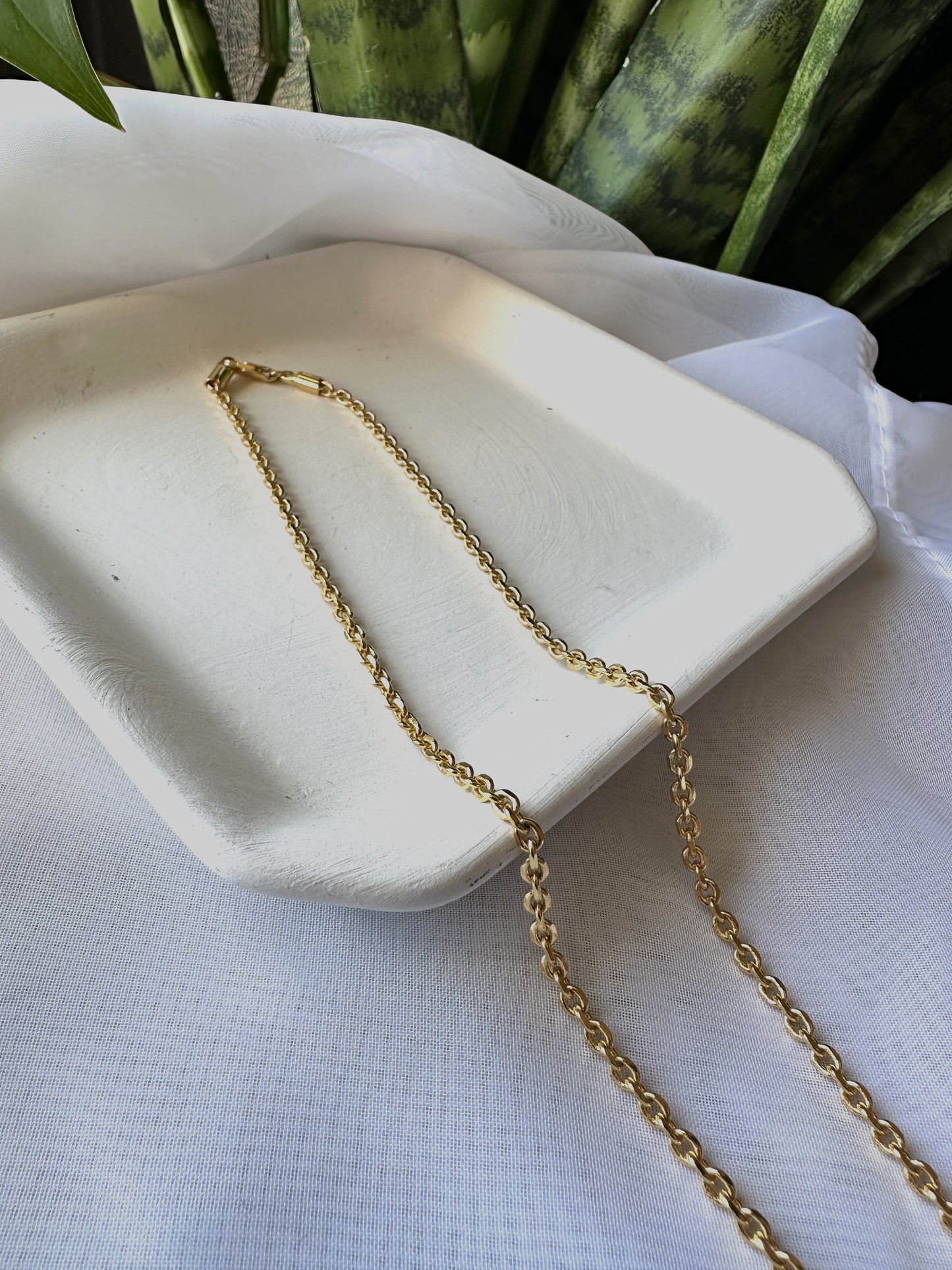 17.7'' 24K Gold Filled Thin Cable Necklace Chain, Layering Cable Chain Dainty Necklace, For Pendant Charm Necklace