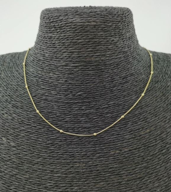 Gold Filled Ball Beads On Box Necklace Chain For Jewelry Necklace Making, Satellite Chain 14K 17.5 Inch